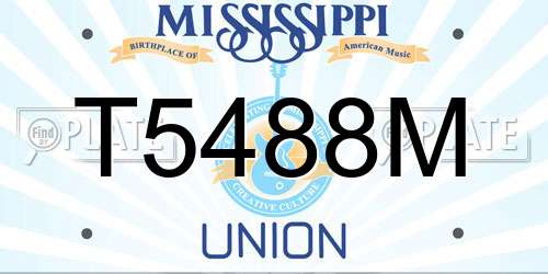 T5488M Mississippi License Plate