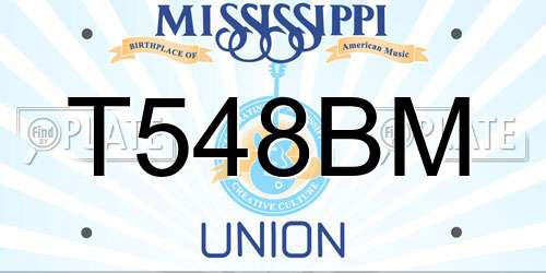 T548BM Mississippi License Plate