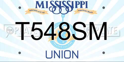 T548SM Mississippi License Plate