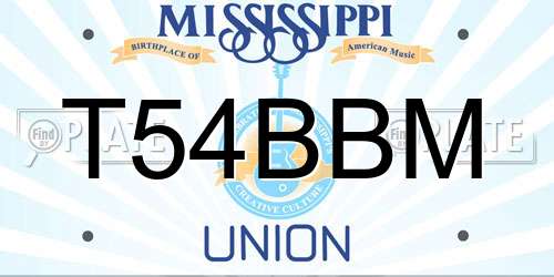 T54BBM Mississippi License Plate