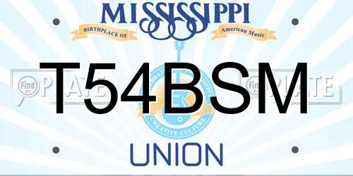 T54BSM Mississippi License Plate