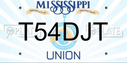T54DJT Mississippi License Plate