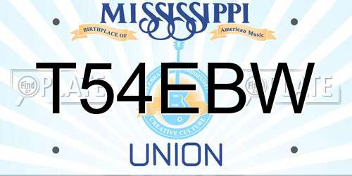 T54EBW Mississippi License Plate