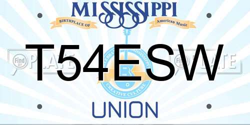 T54ESW Mississippi License Plate