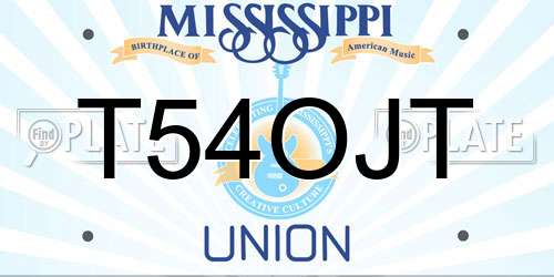 T54OJT Mississippi License Plate