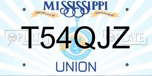 T54QJZ Mississippi License Plate