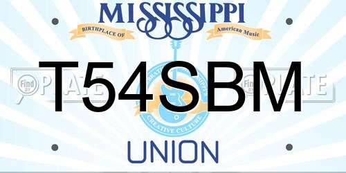 T54SBM Mississippi License Plate