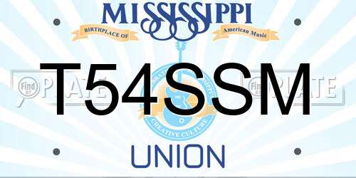 T54SSM Mississippi License Plate