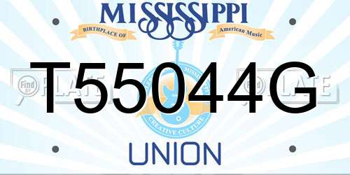 T55044G Mississippi License Plate