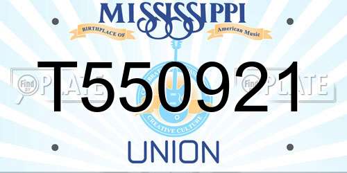 T550921 Mississippi License Plate