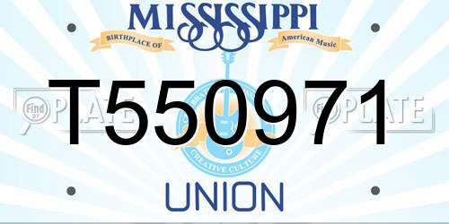 T550971 Mississippi License Plate