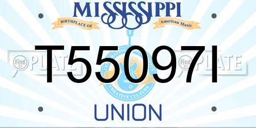 T55097I Mississippi License Plate