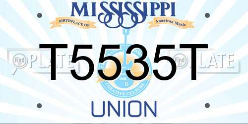 T5535T Mississippi License Plate