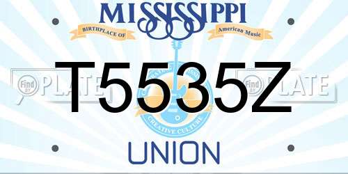 T5535Z Mississippi License Plate