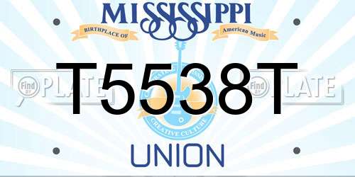 T5538T Mississippi License Plate