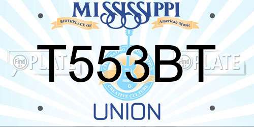 T553BT Mississippi License Plate