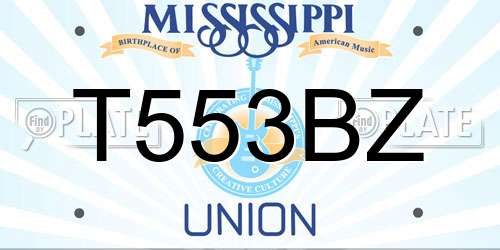 T553BZ Mississippi License Plate