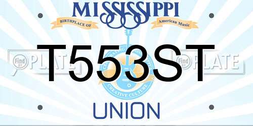 T553ST Mississippi License Plate