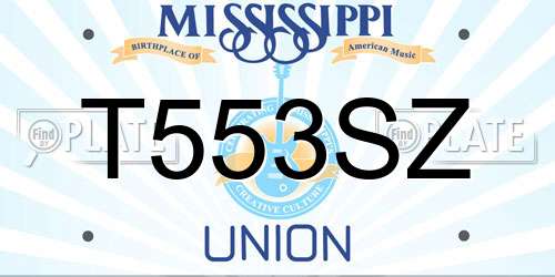 T553SZ Mississippi License Plate