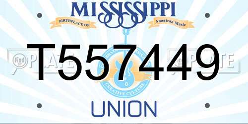 T557449 Mississippi License Plate