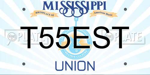 T55EST Mississippi License Plate