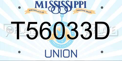 T56033D Mississippi License Plate