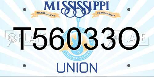 T56033O Mississippi License Plate