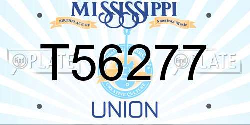 T56277 Mississippi License Plate