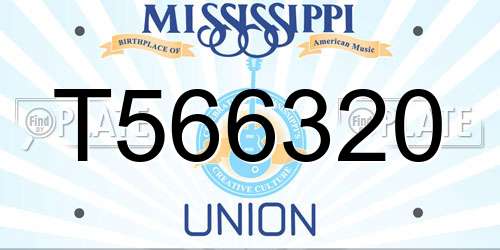 T566320 Mississippi License Plate