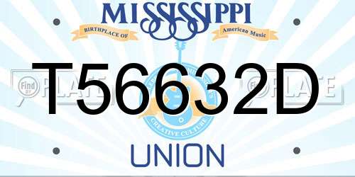 T56632D Mississippi License Plate
