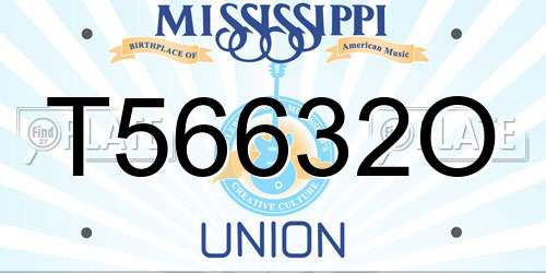 T56632O Mississippi License Plate