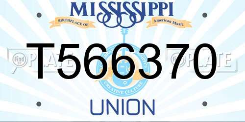 T566370 Mississippi License Plate