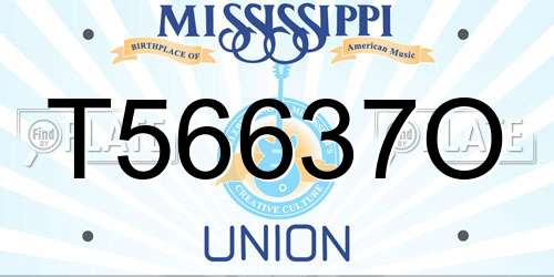 T56637O Mississippi License Plate