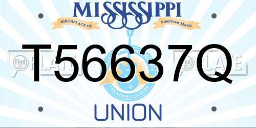 T56637Q Mississippi License Plate