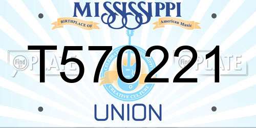 T570221 Mississippi License Plate