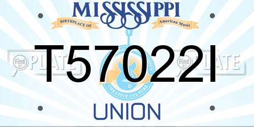 T57022I Mississippi License Plate