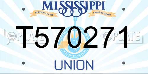 T570271 Mississippi License Plate