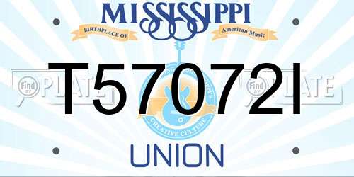 T57072I Mississippi License Plate
