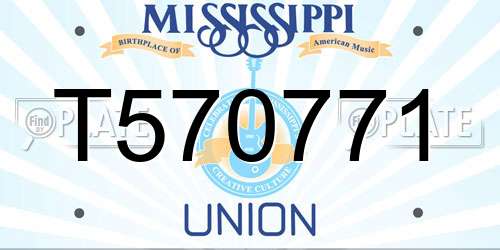 T570771 Mississippi License Plate