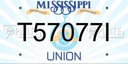 T57077I Mississippi License Plate