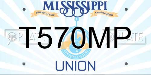 T570MP Mississippi License Plate