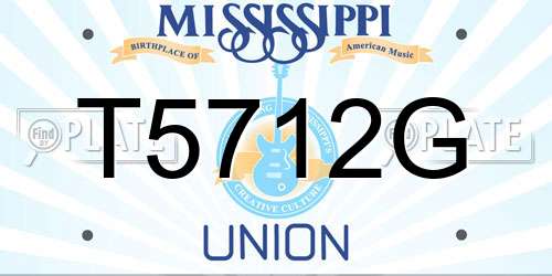 T5712G Mississippi License Plate