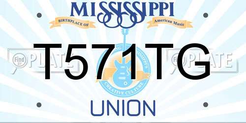 T571TG Mississippi License Plate