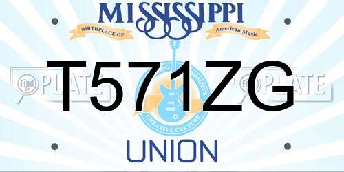 T571ZG Mississippi License Plate