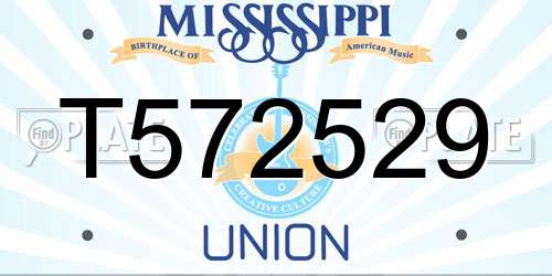 T572529 Mississippi License Plate