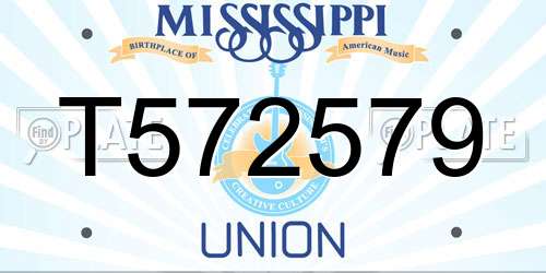 T572579 Mississippi License Plate