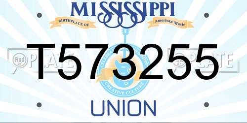 T573255 Mississippi License Plate