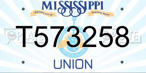 T573258 Mississippi License Plate