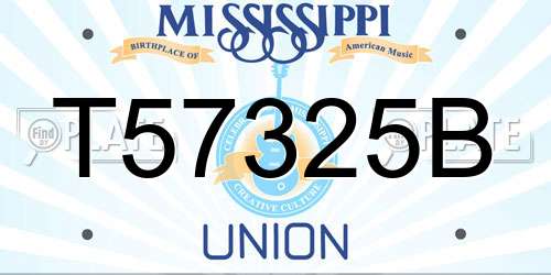T57325B Mississippi License Plate