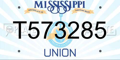 T573285 Mississippi License Plate
